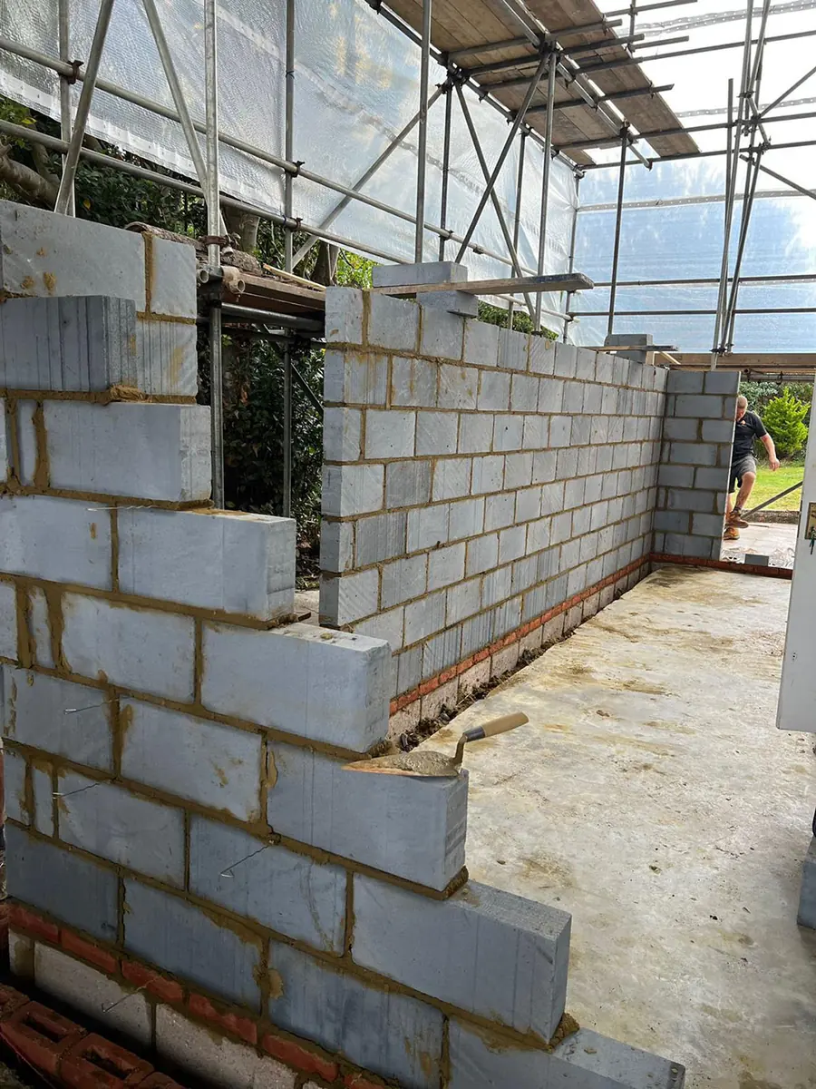 Blockwork walls going up on a new extension