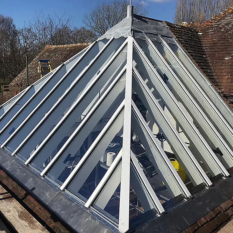 A large roof lantern on a flat roofed extension